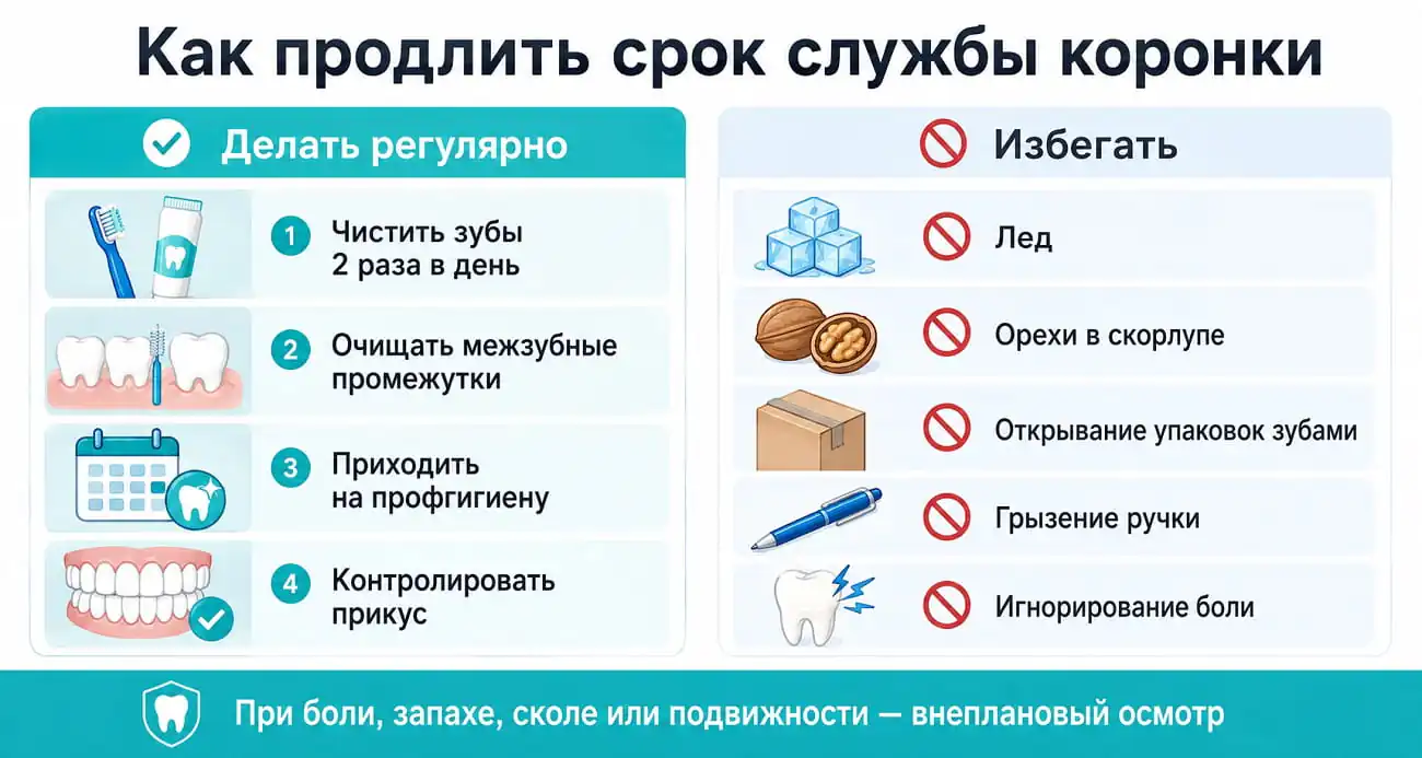 Рекомендации по уходу, чтобы керамическая коронка служила дольше